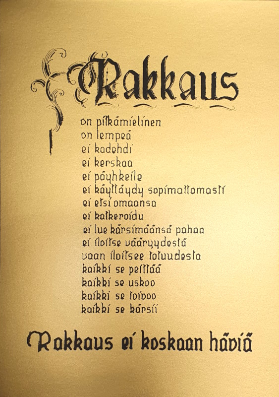JULISTE, Rakkaus kultainen (1kor.13)