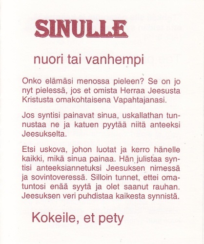 SINULLE nuori tai vanhempi