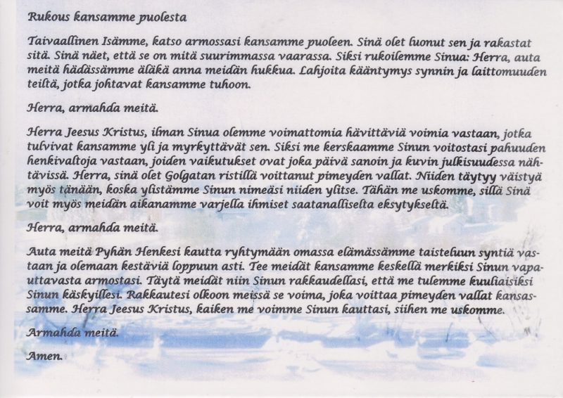 Rukous kansamme puolesta