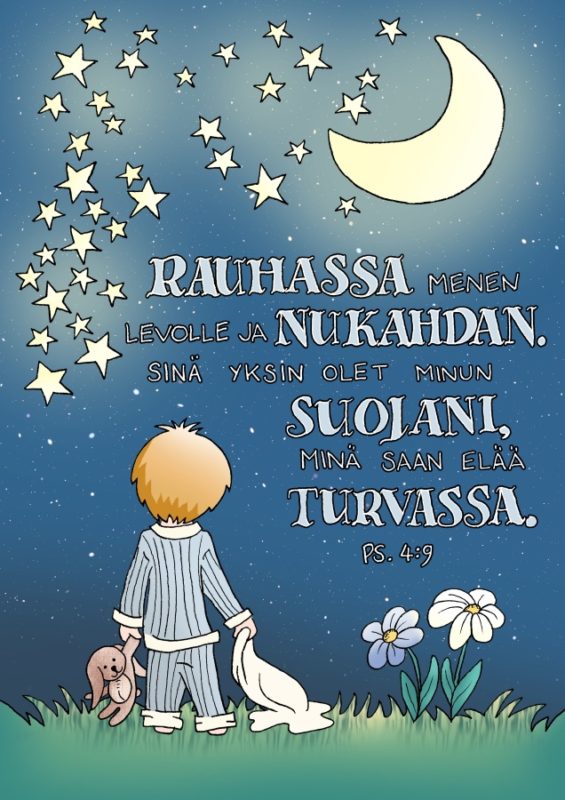 JULISTE Rauhassa menen levolle, poika Ps. 4:9