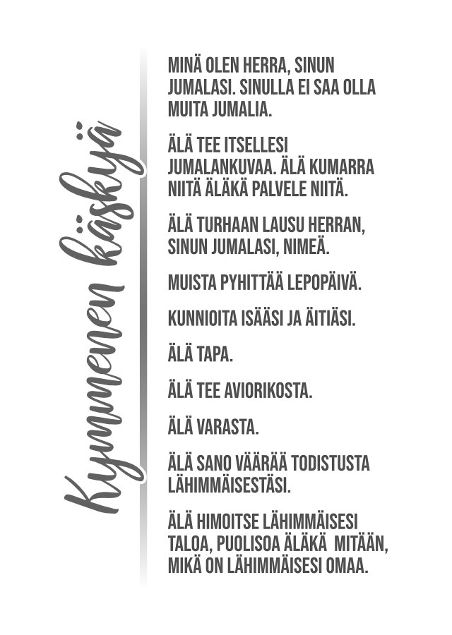 Traktaatti, 10 käskyä