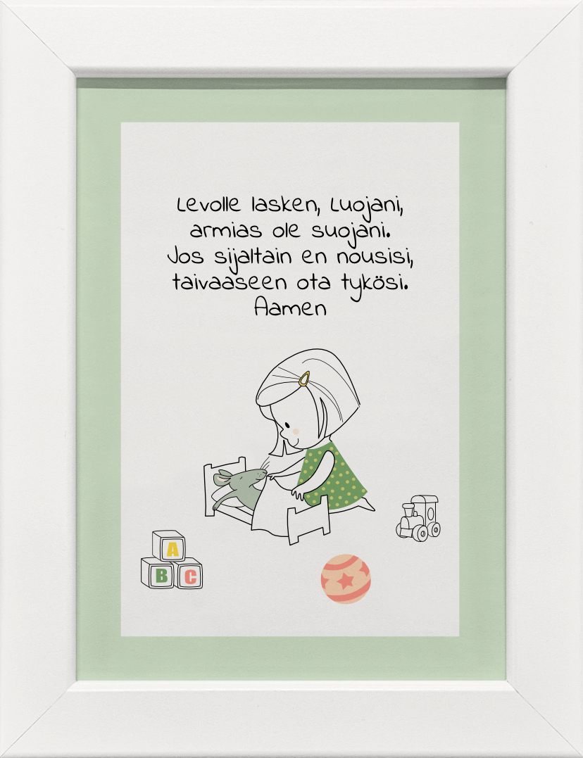 TAULU, Levolle lasken, Luojani 13x18cm
