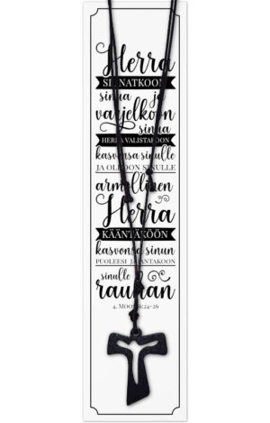 Musta puinen ristikaulakoru