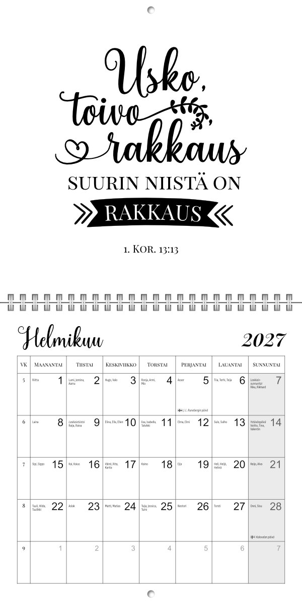 Korkeimman suojassa 2027, kalenteri raamatunlauseilla - Image 2